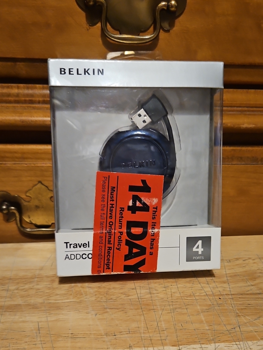 Belkin F4U006 Black 4-Port Travel USB Hub High Speed USB New!